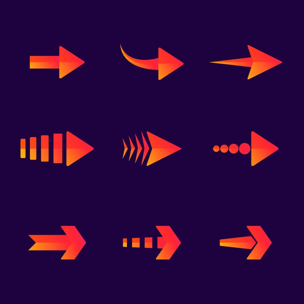 coleção de conjunto de ícones de seta vetor