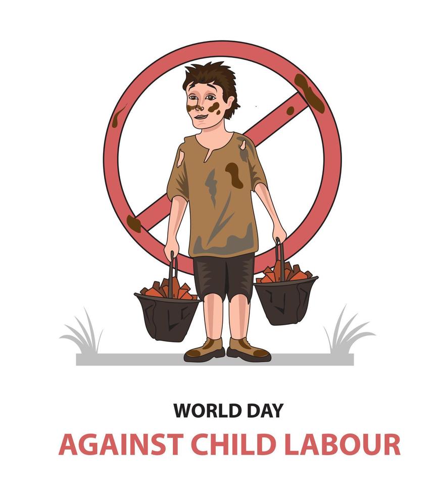 dia mundial contra o trabalho infantil vetor