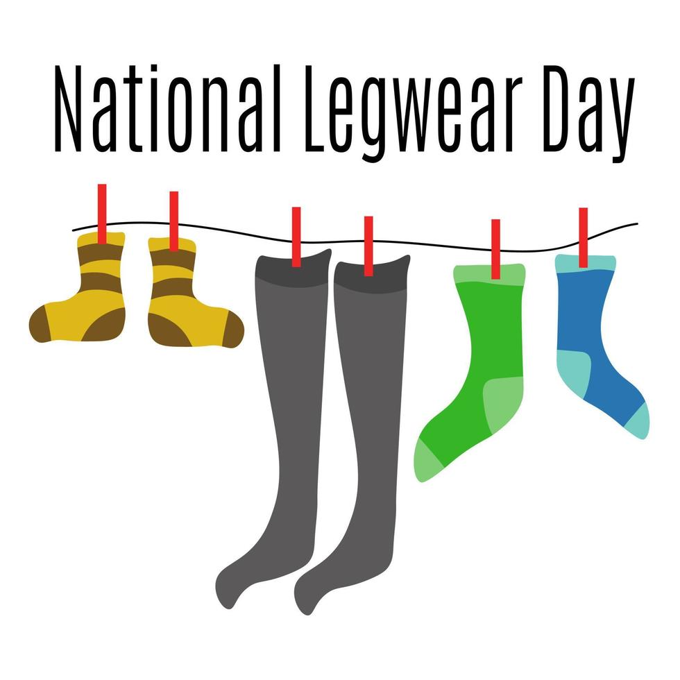 dia nacional de legwear, ideia para cartaz, banner ou cartão de felicitações vetor