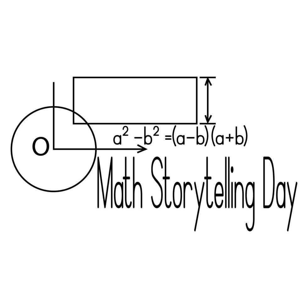 dia de contar histórias matemáticas, ideia para um cartaz, banner ou cartão postal vetor