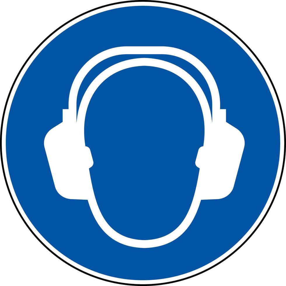 símbolo de proteção auditiva sinal de chão vetor