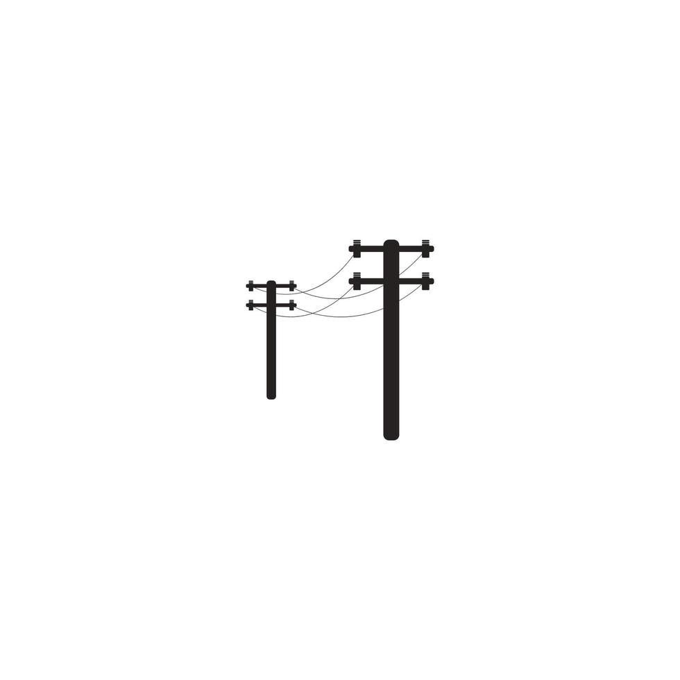 ilustração de design de logotipo de poste elétrico vetor