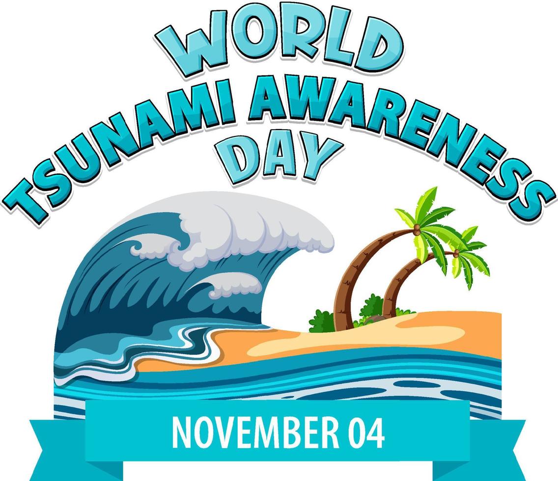 design de logotipo do dia mundial da conscientização do tsunami vetor