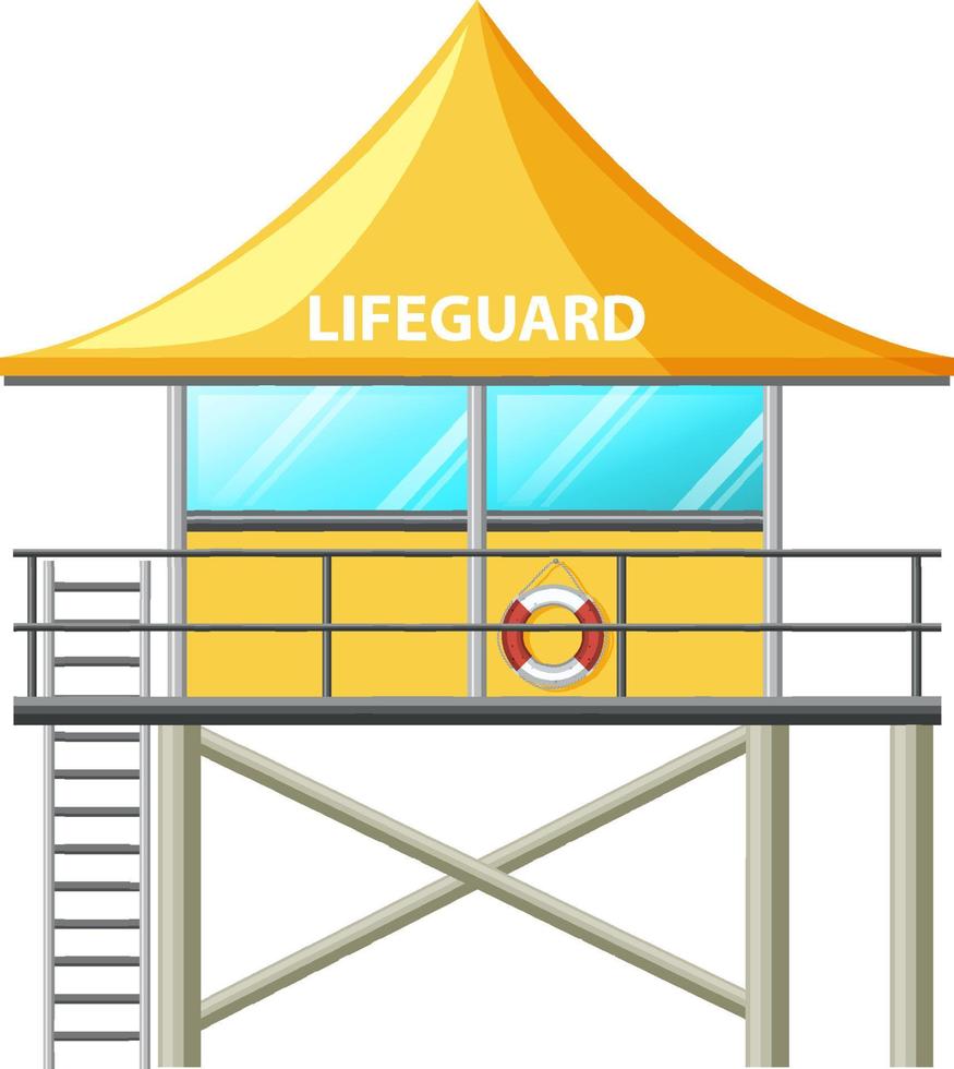 torre de salva-vidas de praia isolada vetor