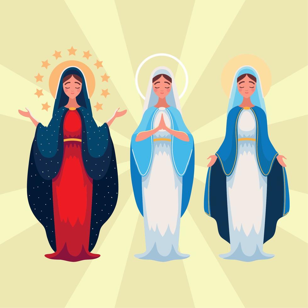 conjunto de assunção da virgem maria vetor
