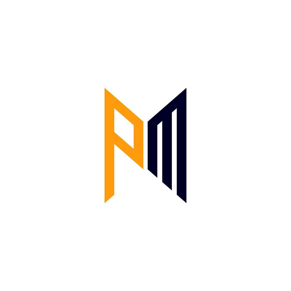 design criativo do logotipo da carta pm com gráfico vetorial, logotipo pm simples e moderno. vetor