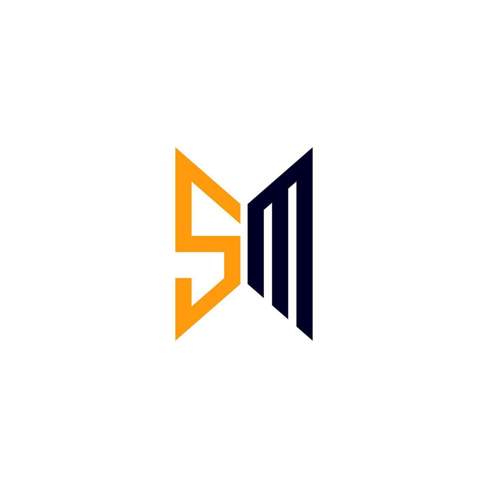 design criativo do logotipo da carta sm com gráfico vetorial, logotipo simples e moderno sm. vetor