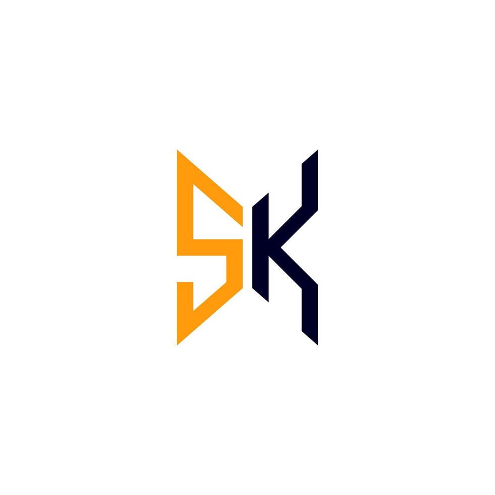 sk carta logotipo design criativo com gráfico vetorial, sk logotipo simples e moderno. vetor