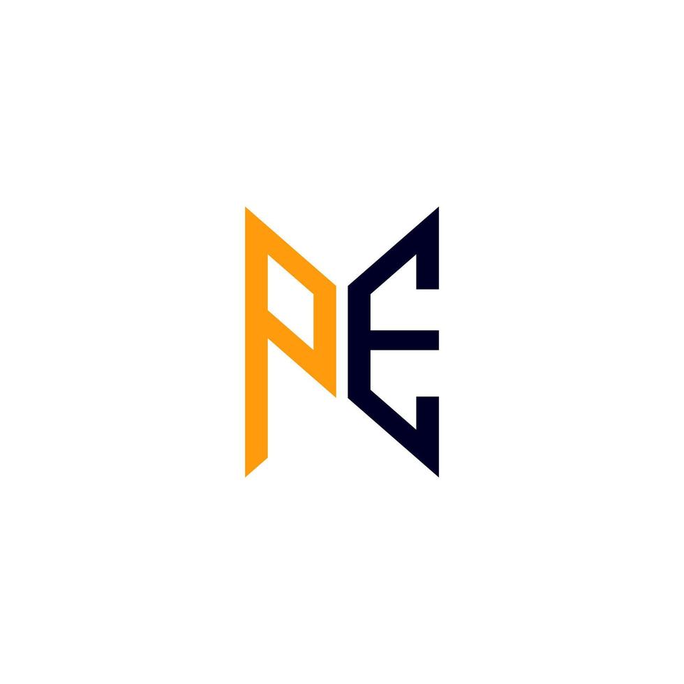 pe letter logo design criativo com gráfico vetorial, pe logotipo simples e moderno. vetor