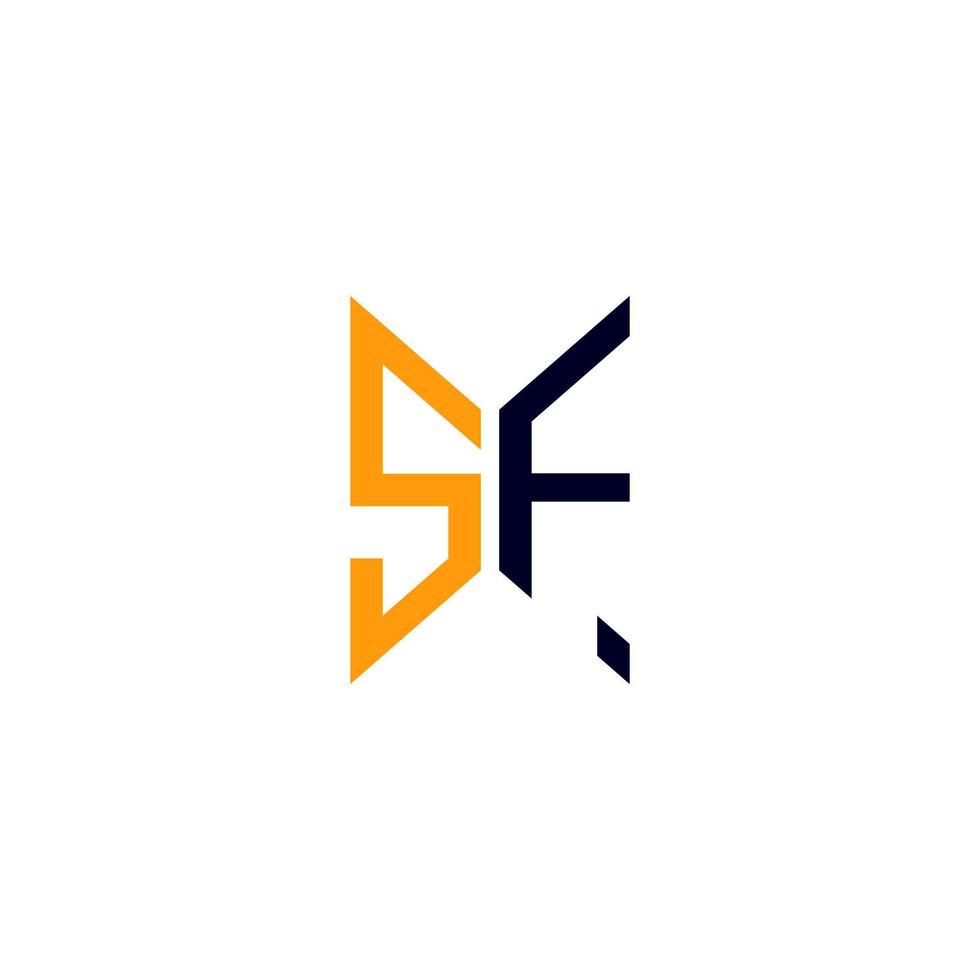 design criativo do logotipo da carta sf com gráfico vetorial, logotipo simples e moderno de sf. vetor