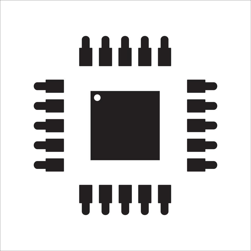 componentes eletrônicos e desenho vetorial de ícone de microchip vetor