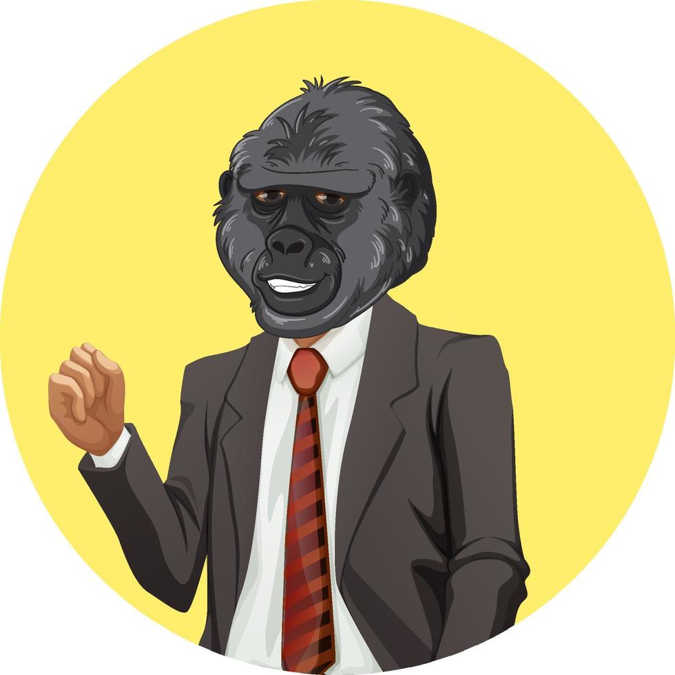 conceito de desenho animado de dia nacional de traje de gorila vetor