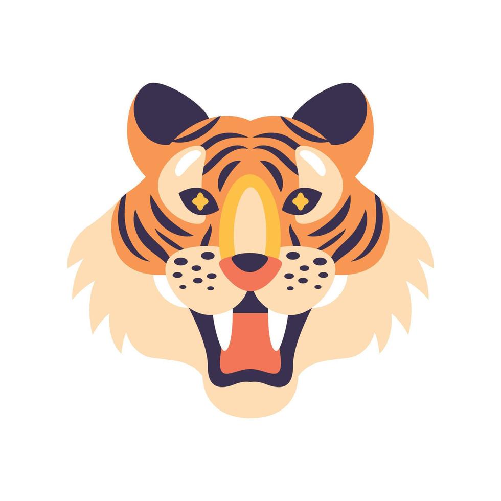 cabeça de tigre felino vetor
