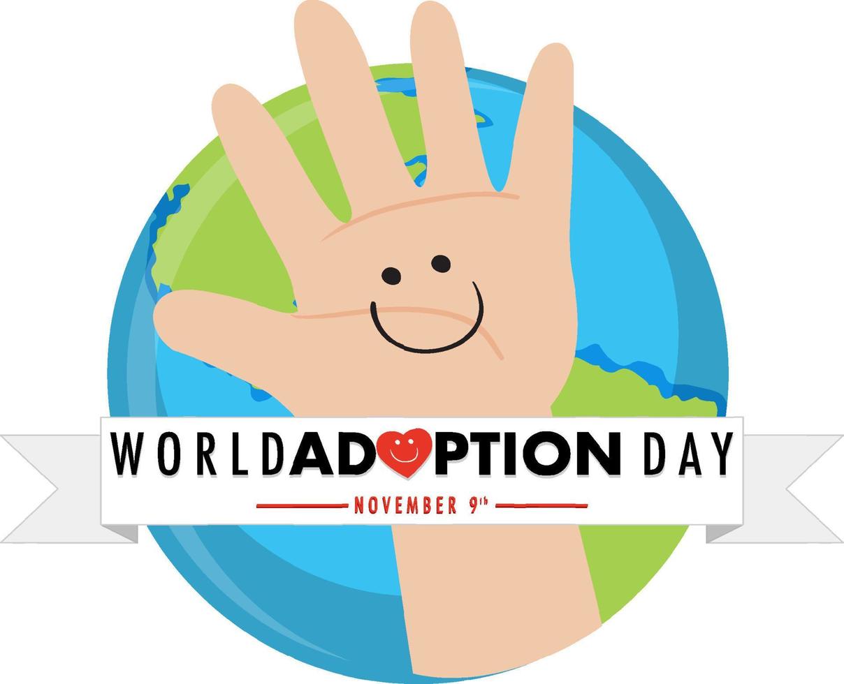 design de logotipo do dia mundial da adoção vetor