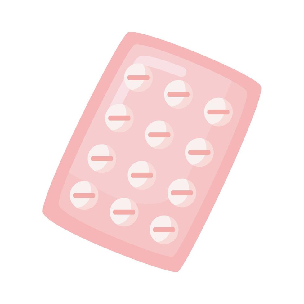 pílulas anticoncepcionais rosa vetor