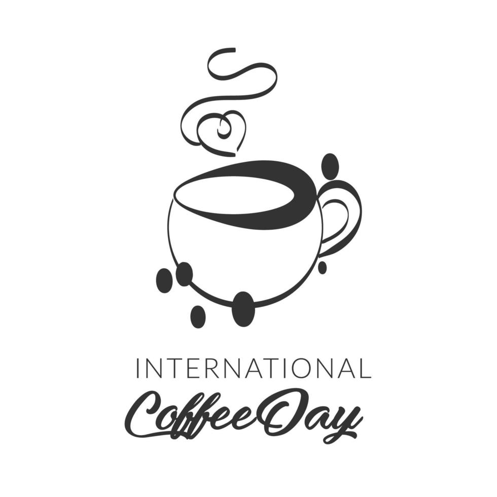 design do dia internacional do café para impressão vetor