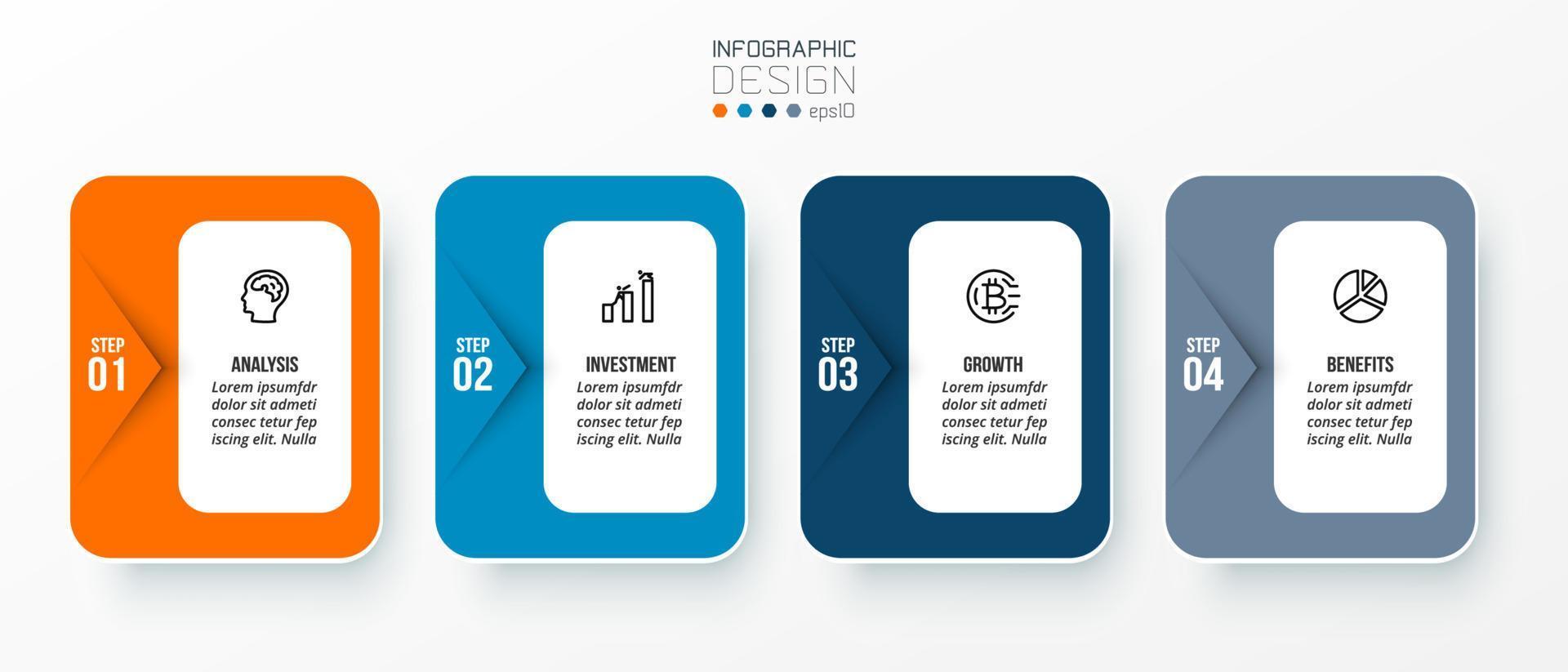 conceito de negócio de modelo infográfico com passo. vetor