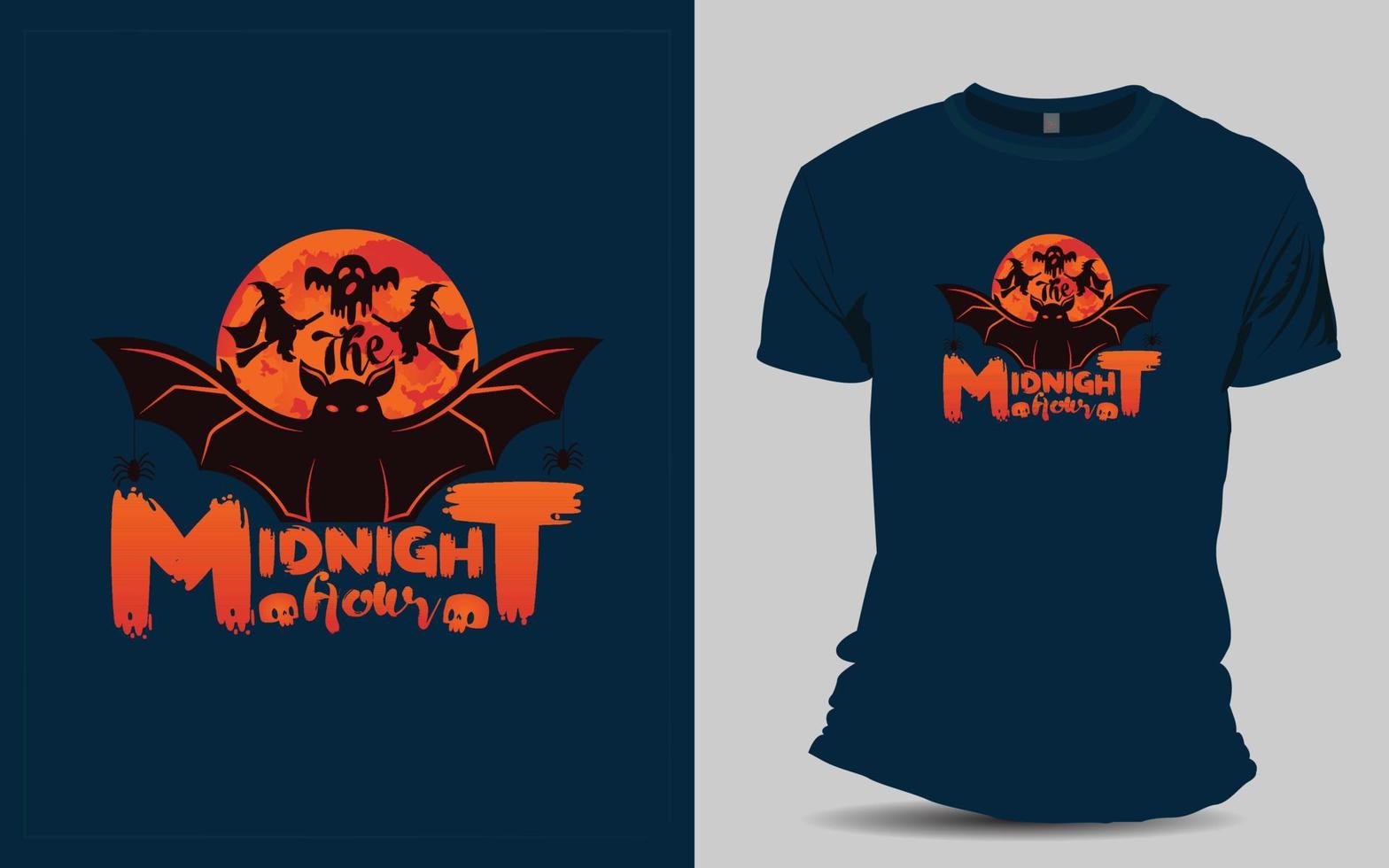 design de camiseta de halloween assustador vetor