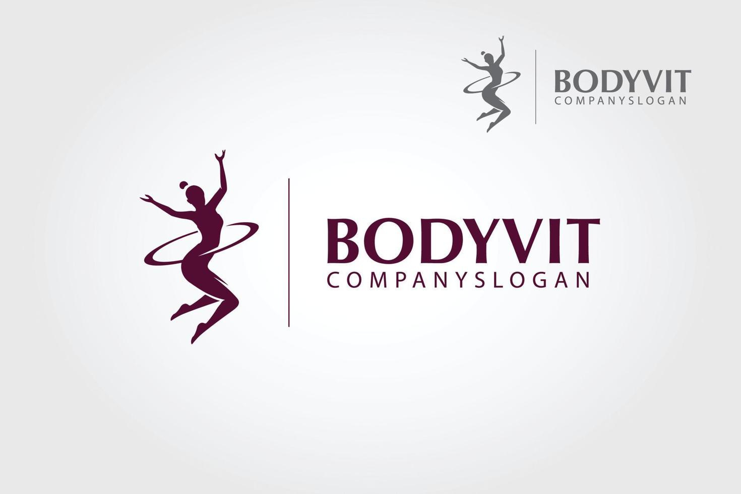 o modelo de logotipo de vetor de corpo vit. bela silhueta vetorial usada para empresa, que faz coaching nutricional e de estilo de vida como uma abordagem de alimentos integrais para melhorar a saúde e a composição corporal.