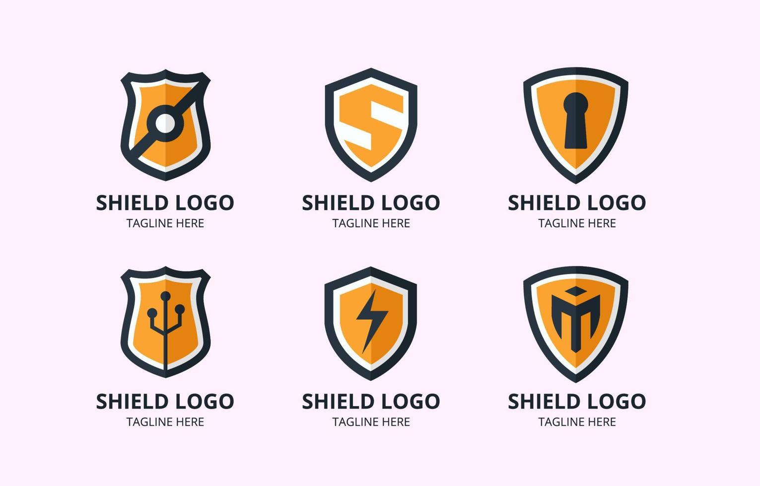 conjunto de logotipo de proteção de escudo vetor