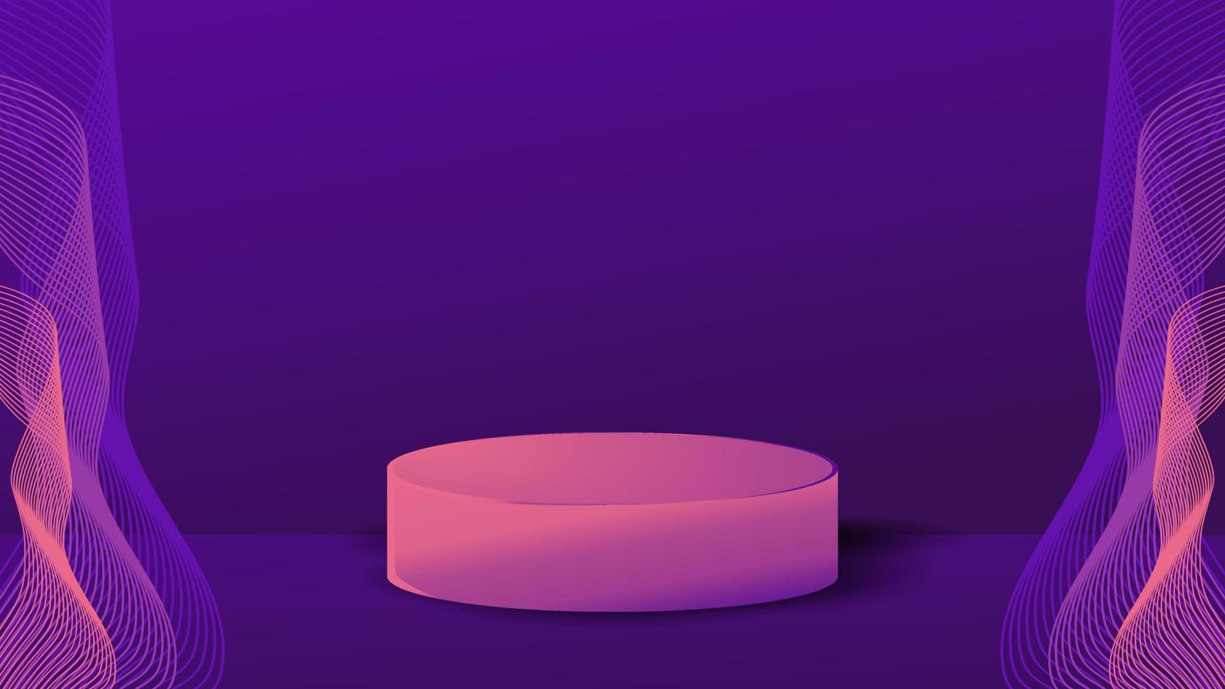 design de modelo de banner de fundo de pódio roxo vetor