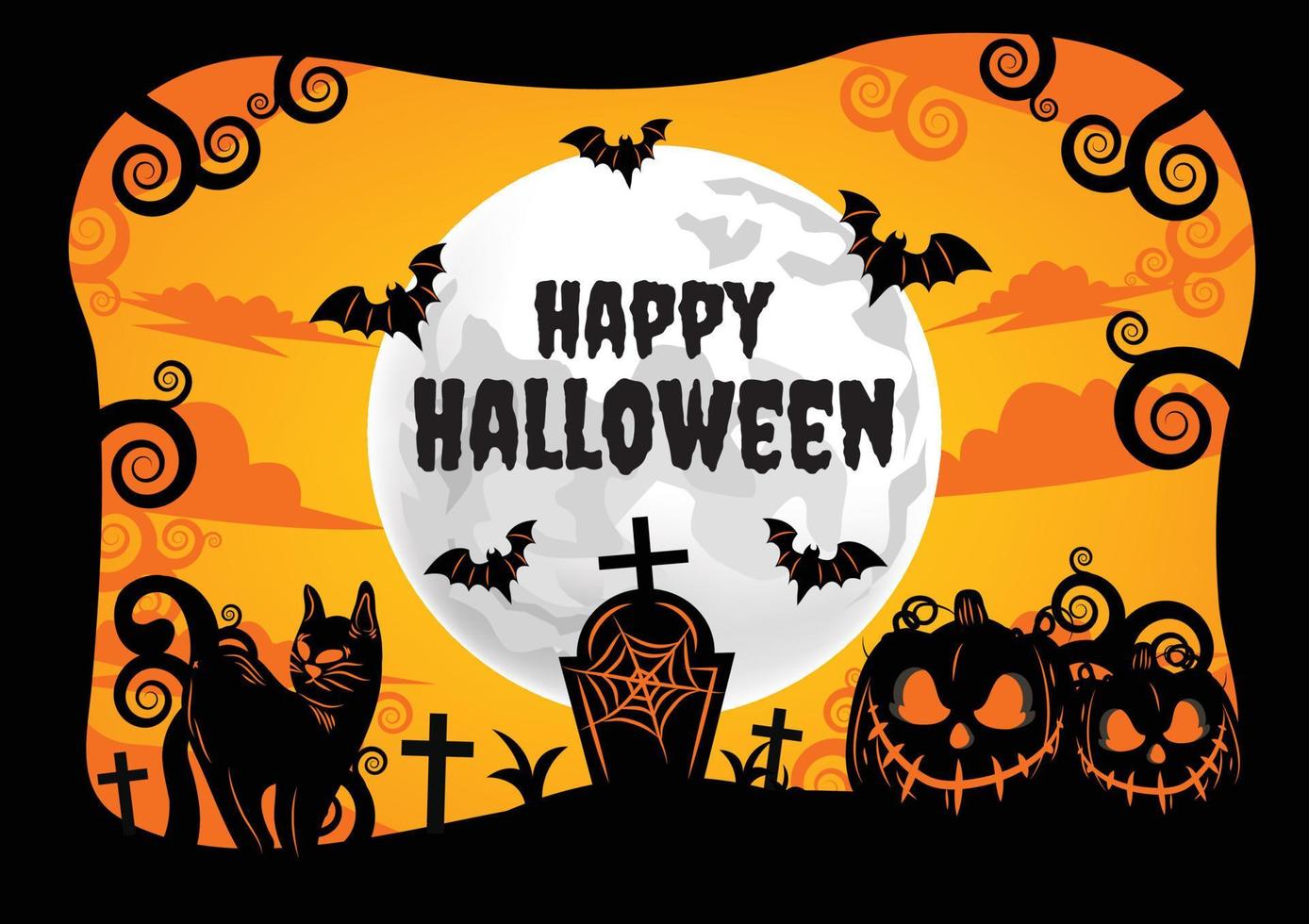 banner assustador de halloween para design de vetor de conteúdo de halloween