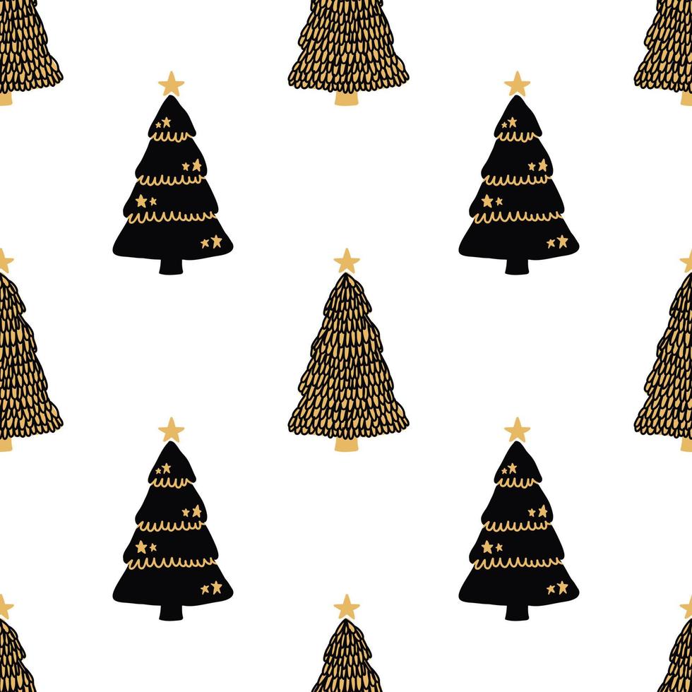 vetor de design de padrão perfeito de árvores de natal fofas