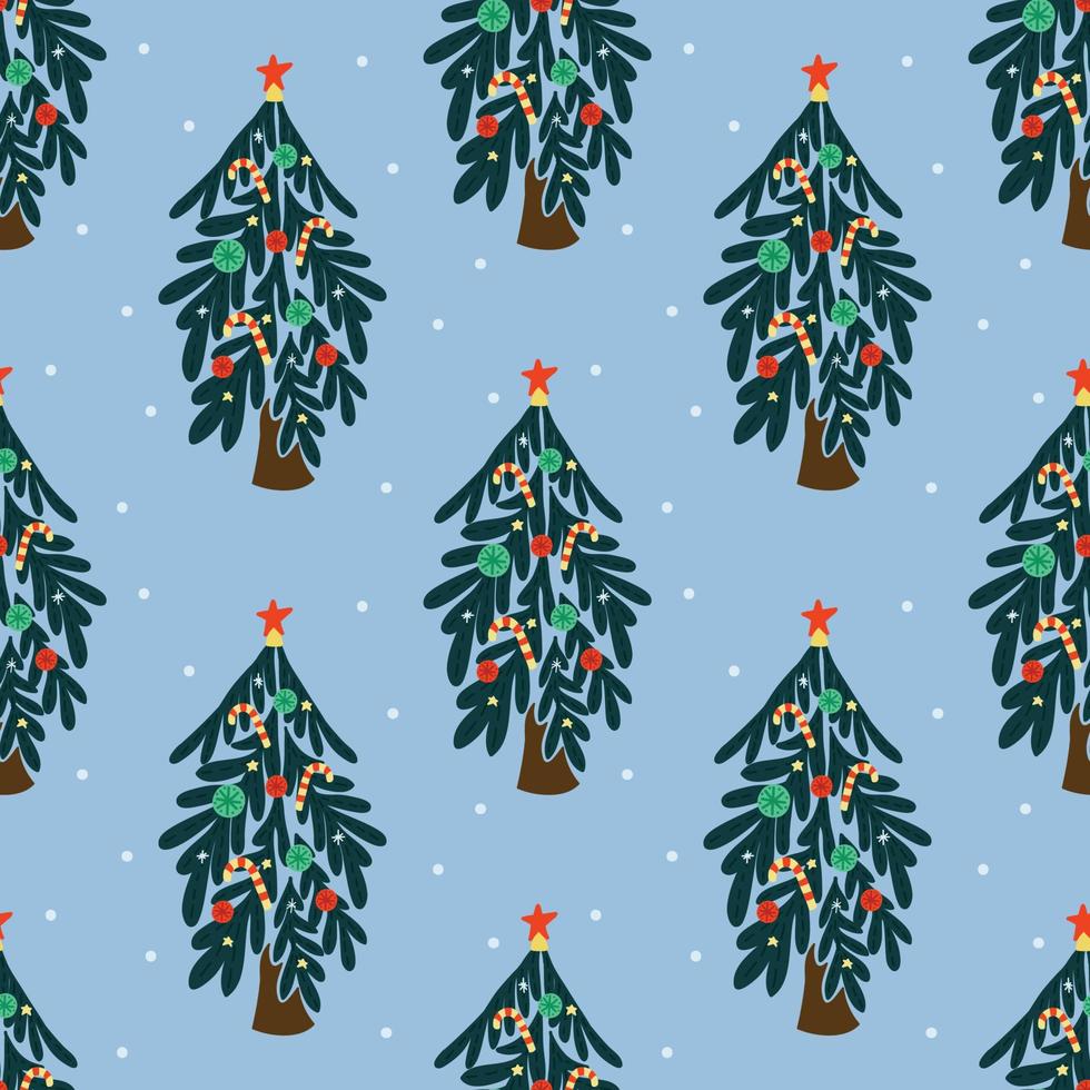 design de padrão perfeito de árvores de natal fofas vetor