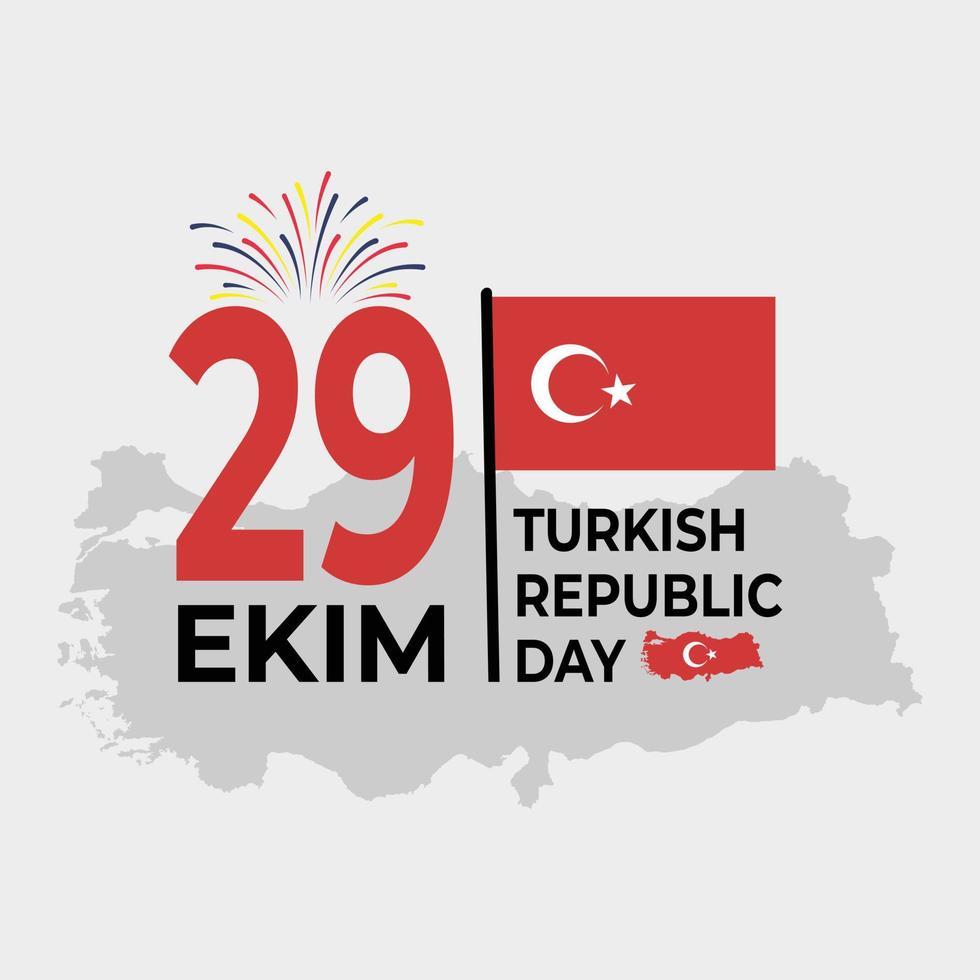 29 de outubro dia da república da turquia, 29 ekim turquia feliz feriado, design plano do dia da independência da turquia vetor