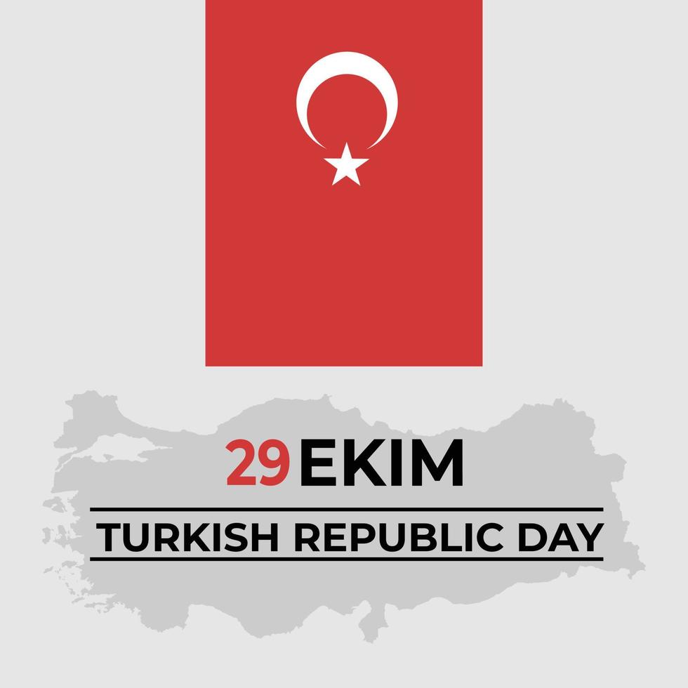 29 de outubro dia da república da turquia, 29 ekim turquia feliz feriado, design plano do dia da independência da turquia vetor