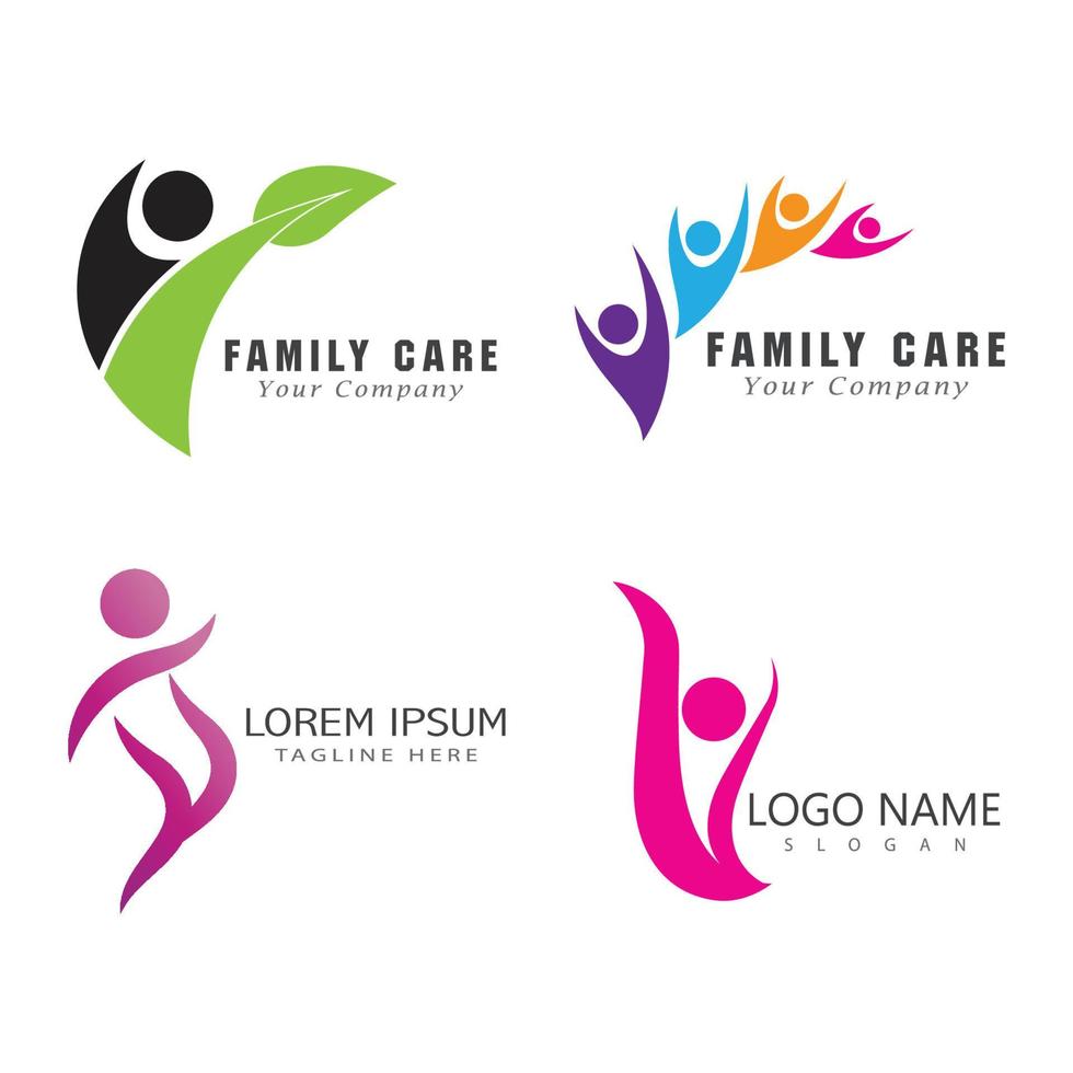 vetor de modelo de logotipo de adoção e cuidados comunitários
