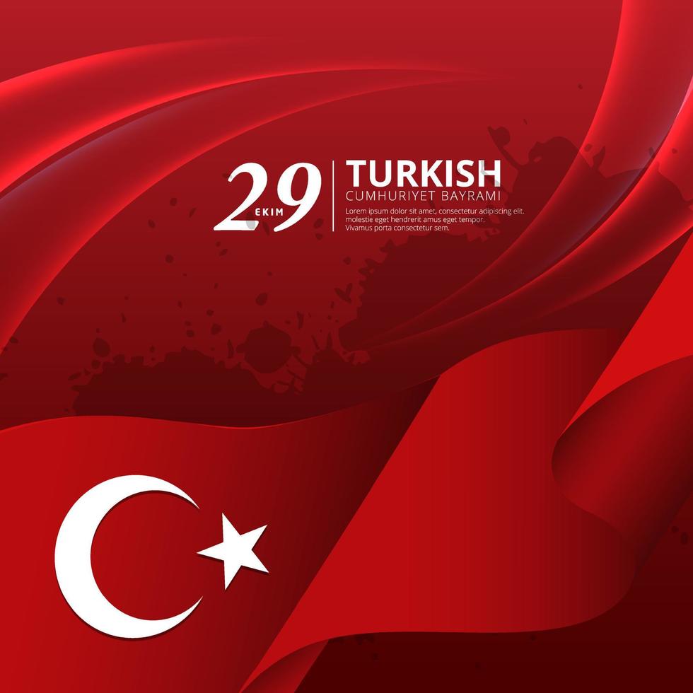 vetor de design de modelo de plano de fundo do dia da república da turquia de celebração
