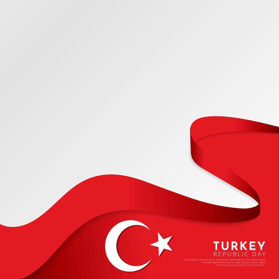 design de modelo de plano de fundo do dia da república da turquia de celebração com vetor de espaço em branco vazio