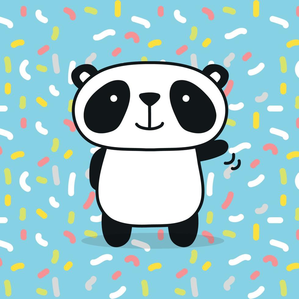 ilustração vetorial de urso panda de confete vetor