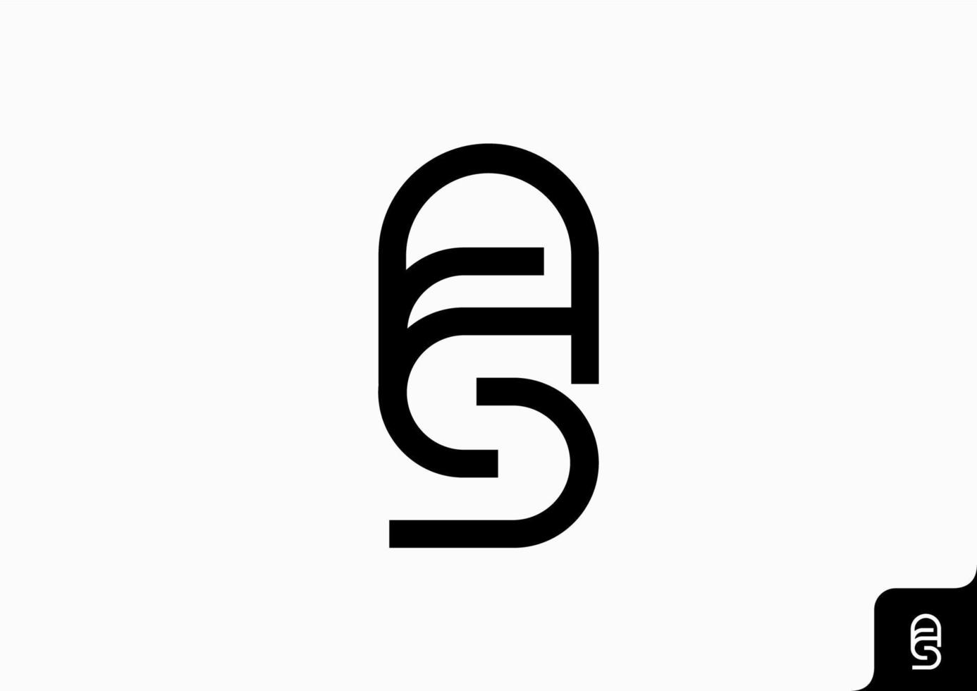 carta como sa ícone logotipo plano minimalista colorido preto e branco vetor