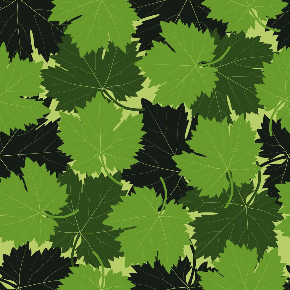 padrão perfeito de folhas de uva verde vetor