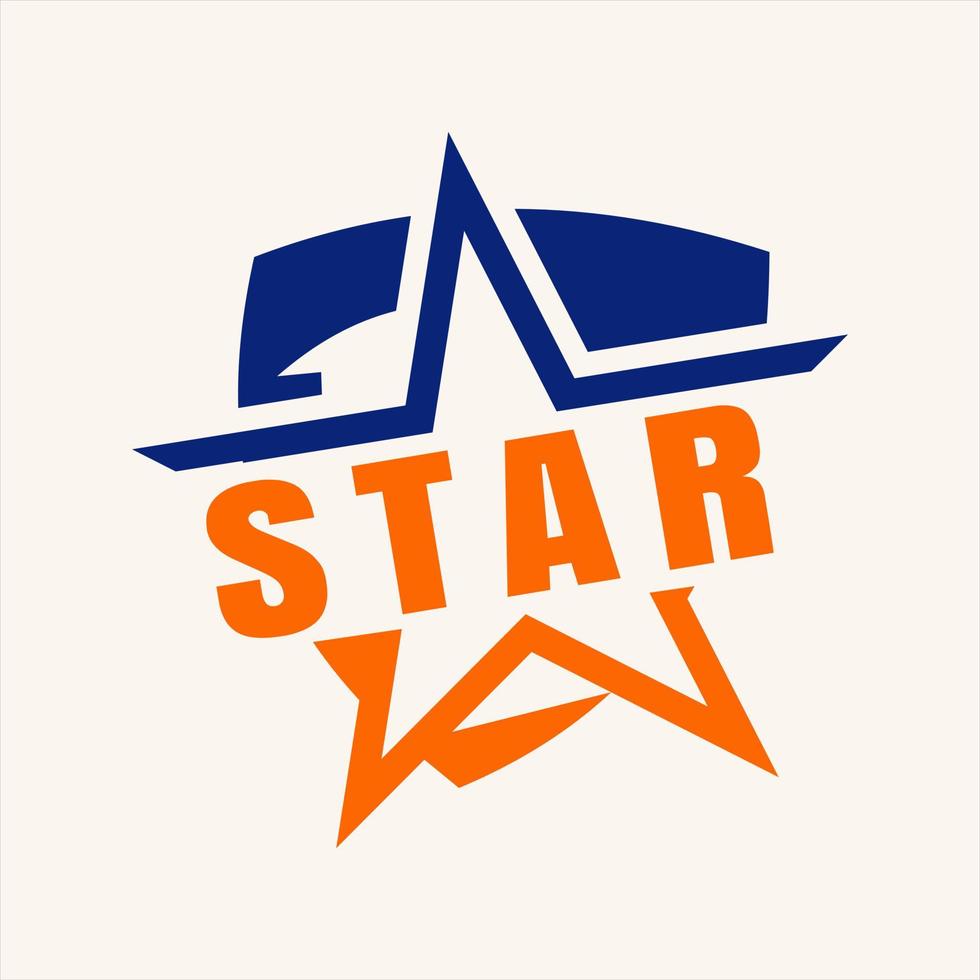 design de ilustração de símbolo de estrela, escudo com estilo plano moderno isolado. logo protection.emblem,símbolo,modelo vetor
