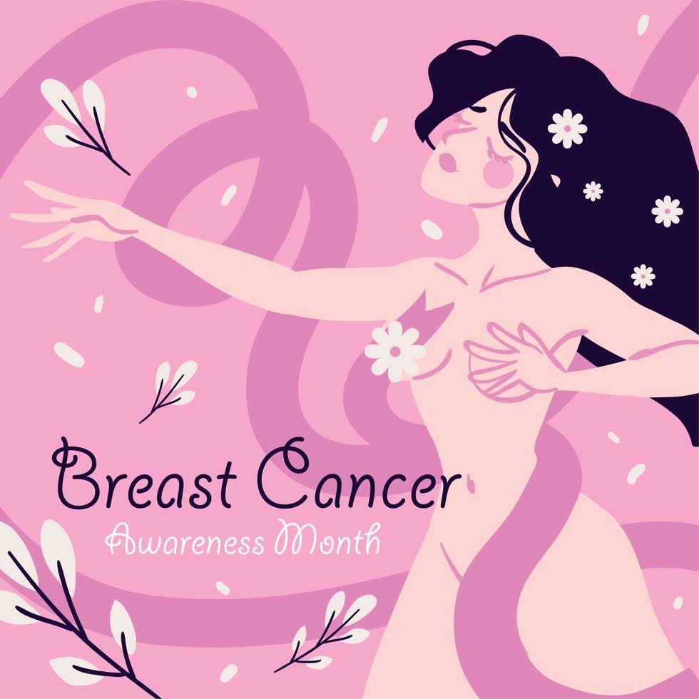mês de conscientização do câncer de mama, banner vetor