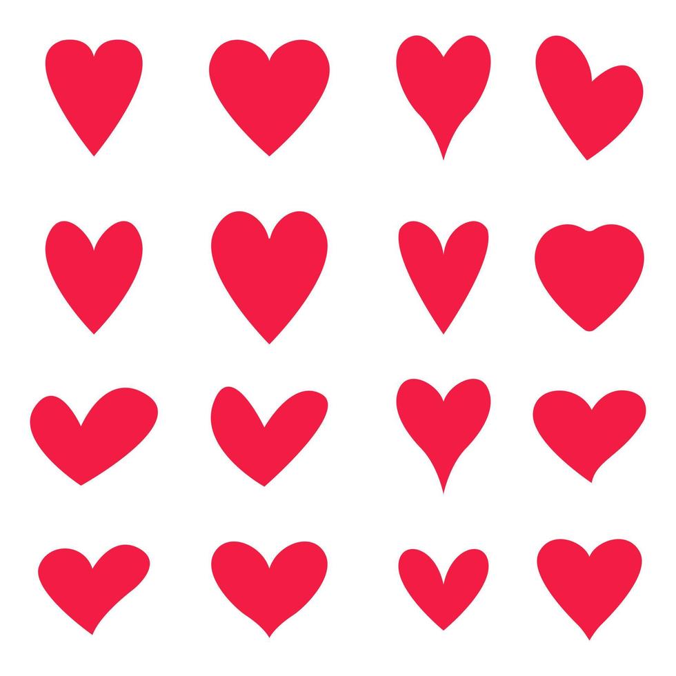 ícone de corações vermelhos em fundo branco. ilustração vetorial. eps 10. vetor