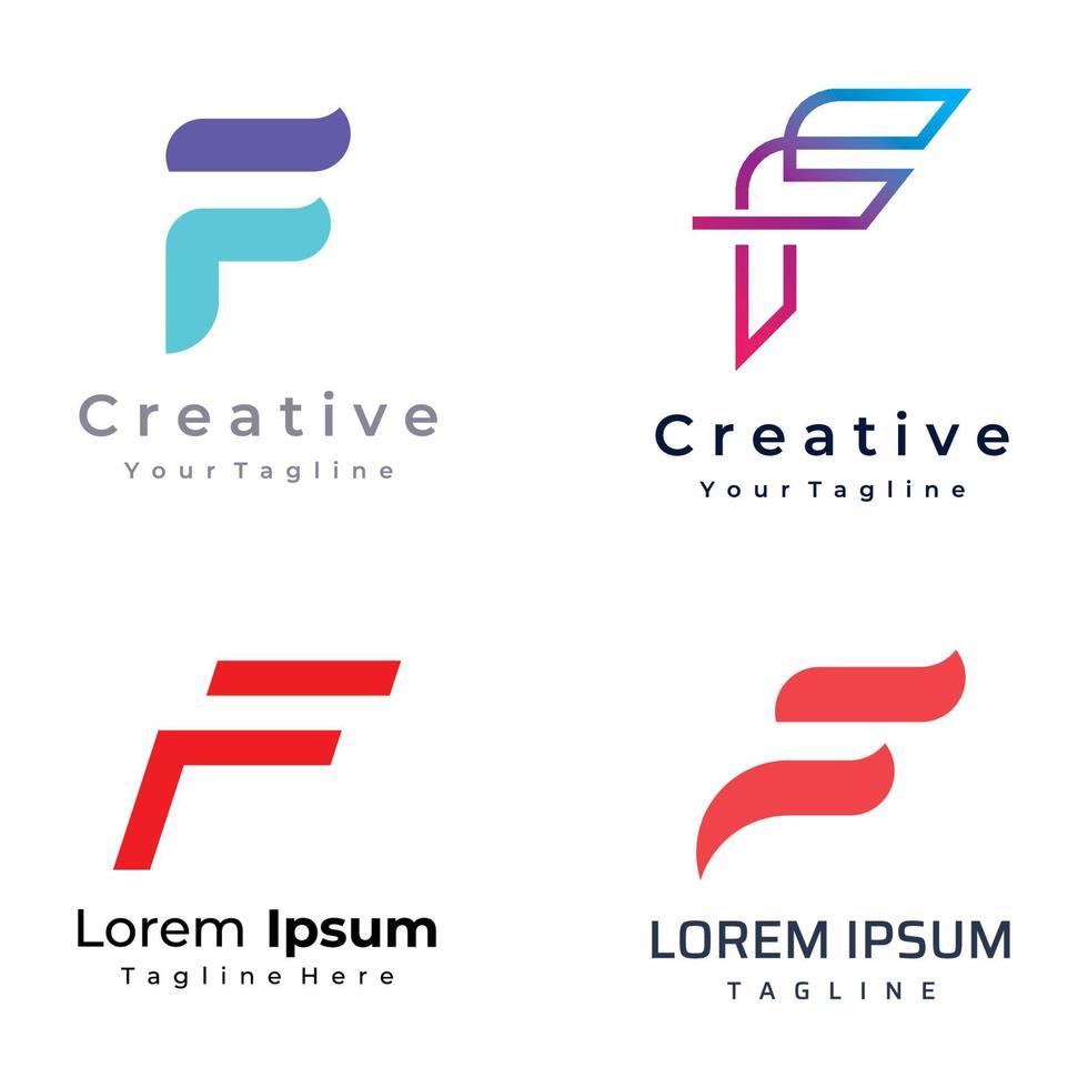design de logotipo abstrato modelo elemento letra inicial f forma geométrica. design de logotipo f minimalista e moderno. logotipo pode ser usado para branding e cartões de visita. vetor