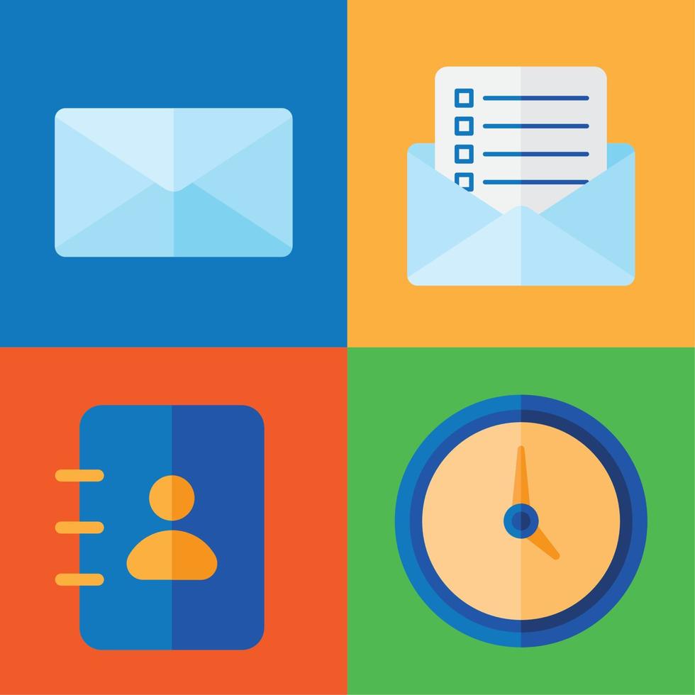 quatro ícones de menu de aplicativos vetor