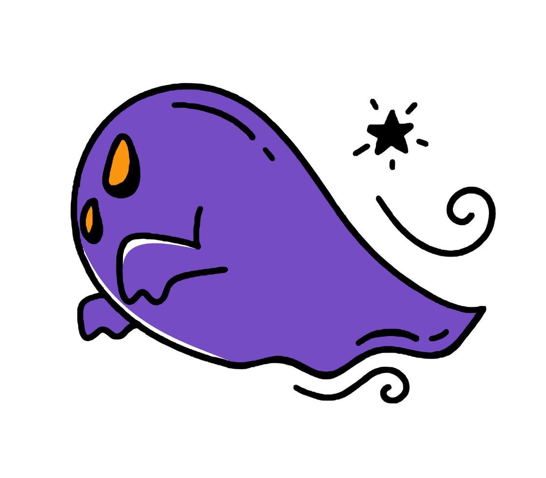 fantasma halloween conceito doodle estilo ilustração de design vetorial isolado no fundo branco vetor