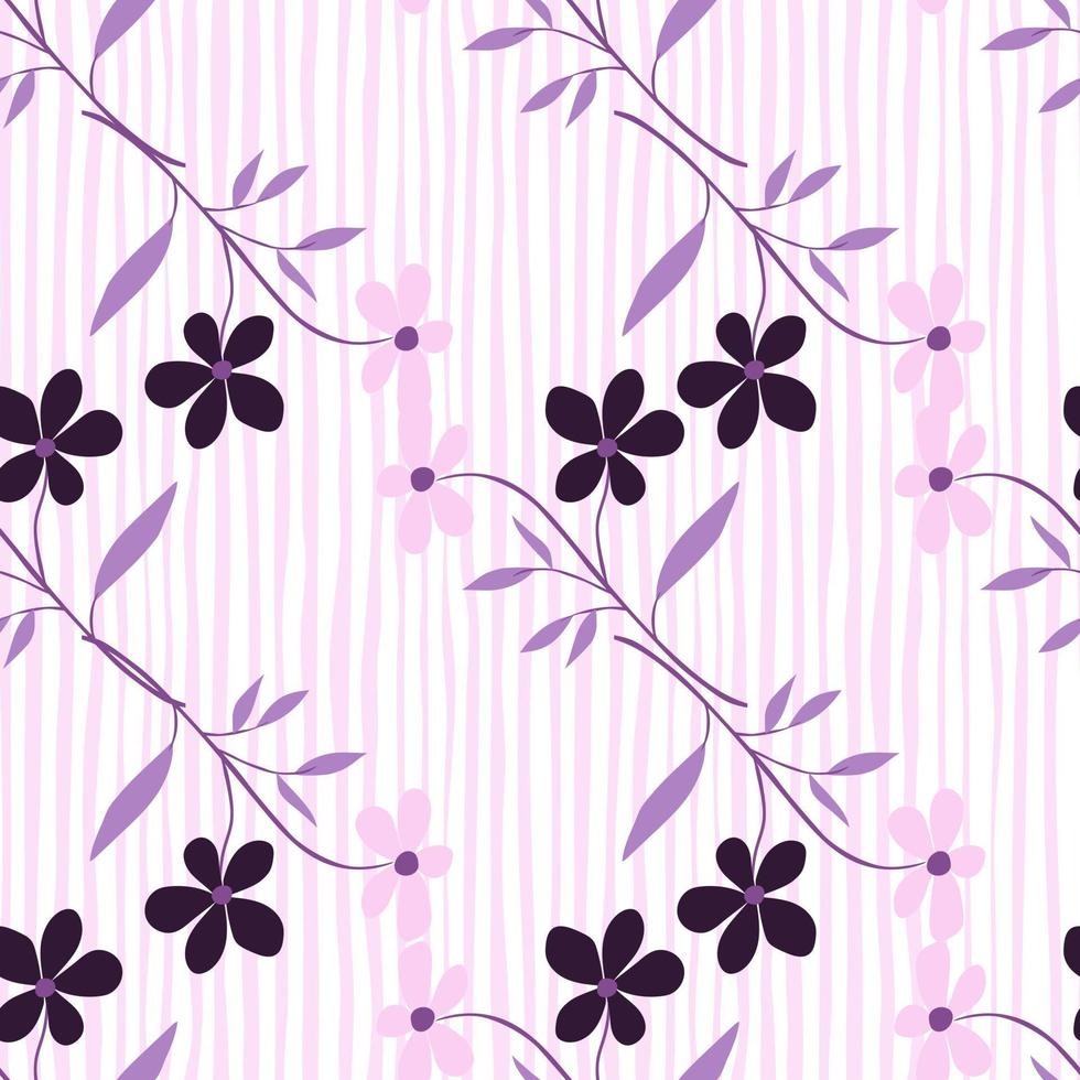 padrão sem emenda de flor vintage doodle. papel de parede floral abstrato retrô. fundo infinito de plantas desenhadas à mão. vetor