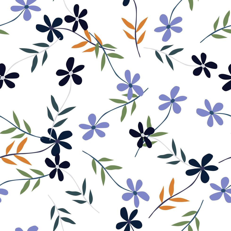 doodle padrão sem emenda de flores ditsy. linda estampa de camomila. ornamento floral. belo cenário botânico vetor