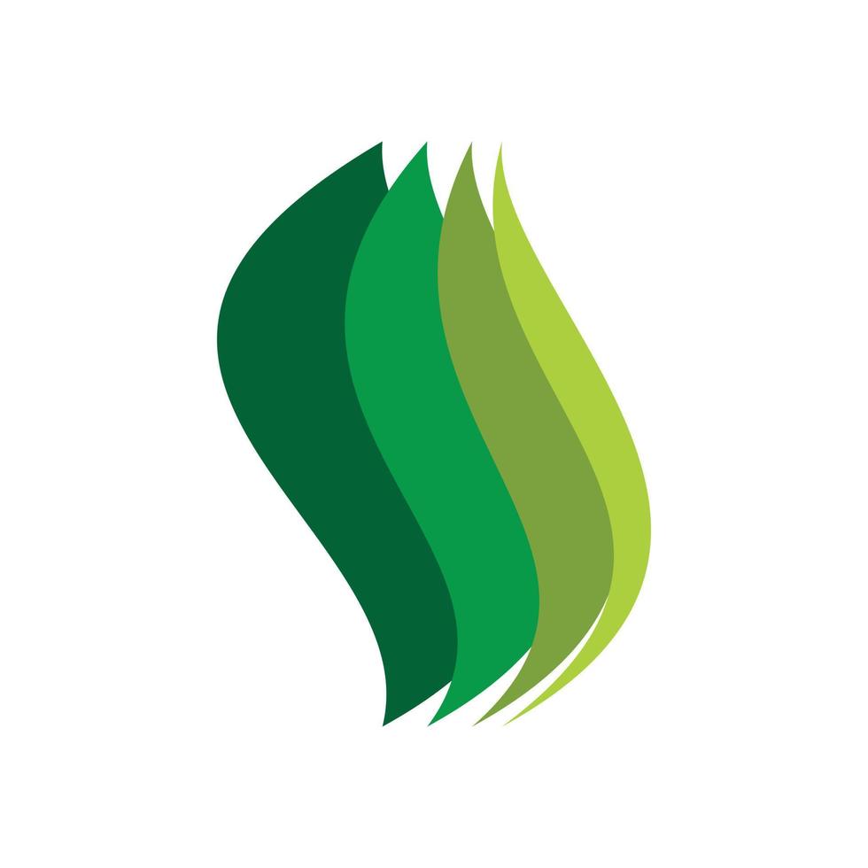 design de logotipo de folha de grupo de natureza verde vetor