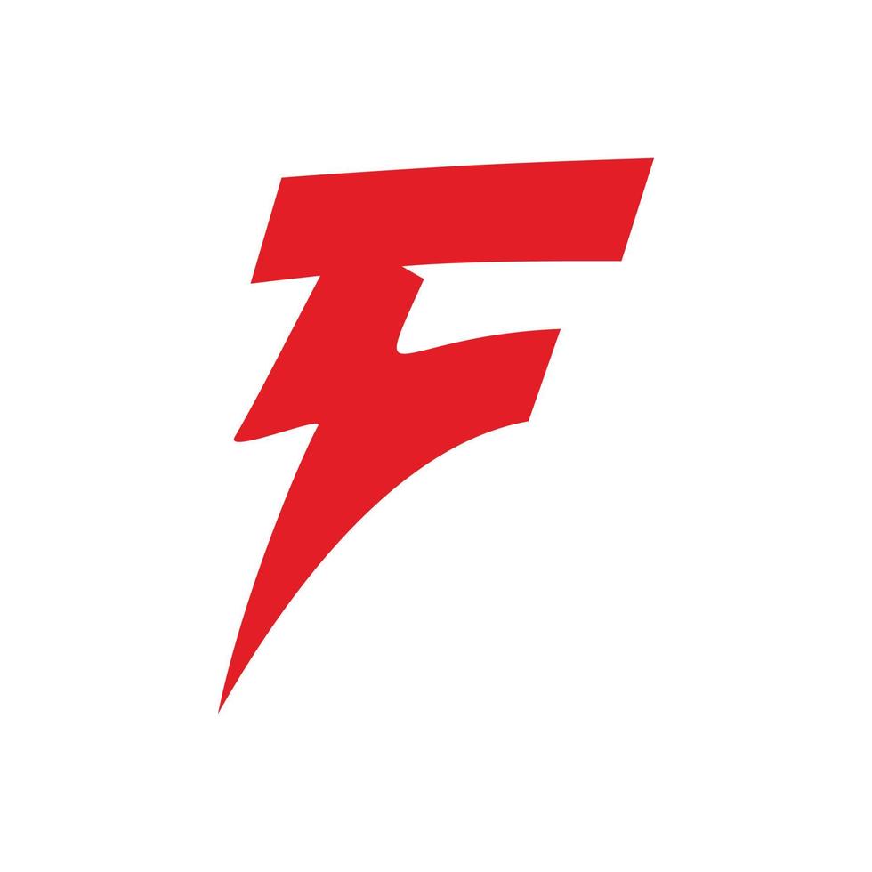 design de logotipo de letra f de relâmpago vetor