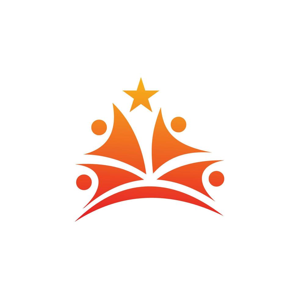 design de logotipo de estrela ativa de pessoas vetor