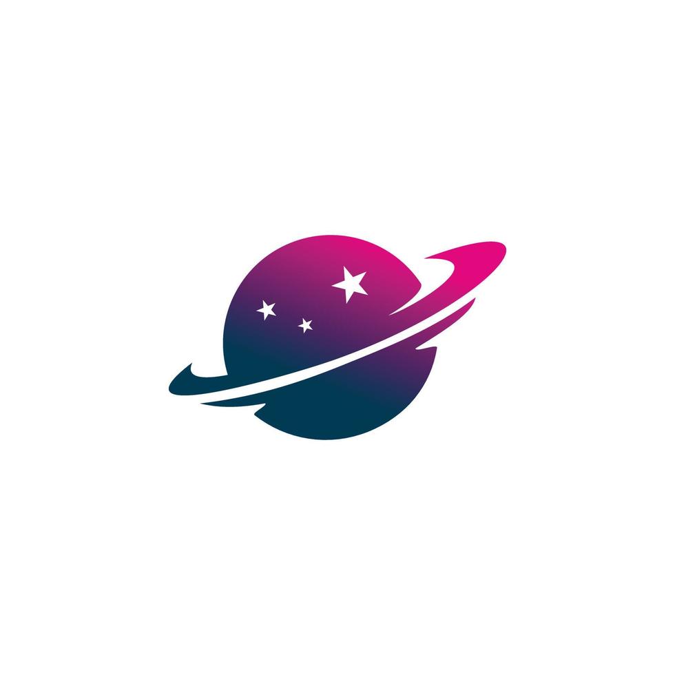 design de logotipo de anel de planeta estrela vetor