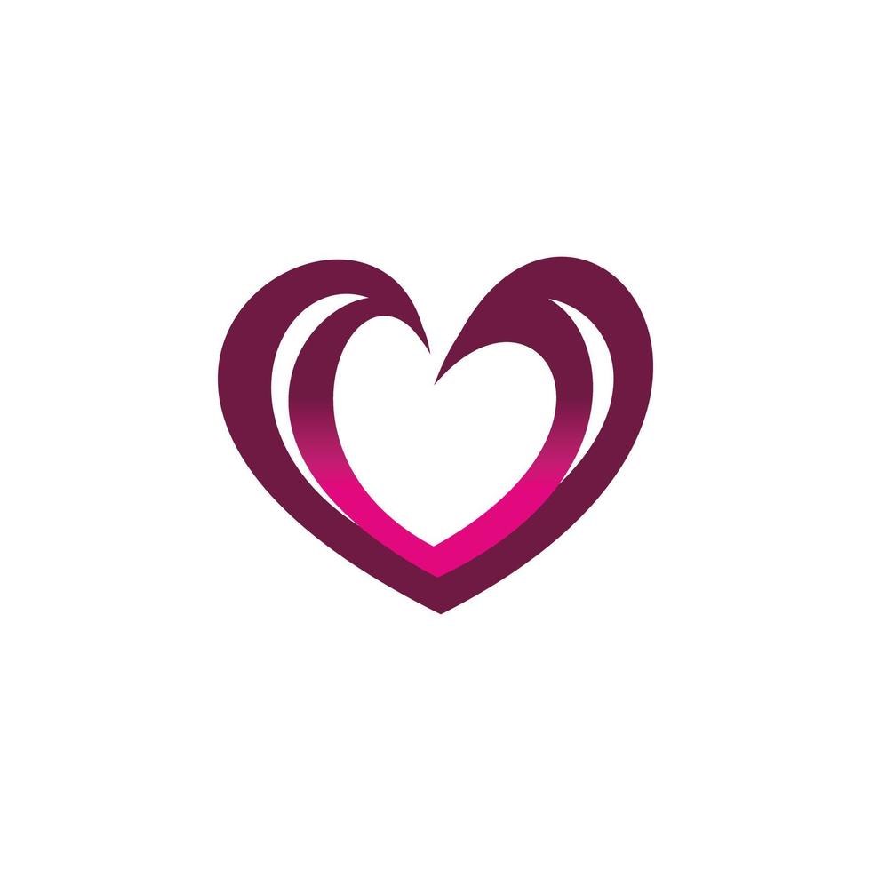 design de logotipo de linha de cor de coração de amor vetor