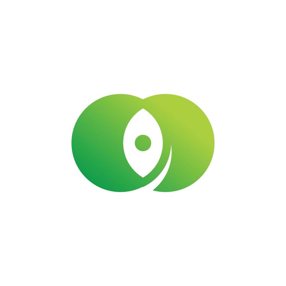 design de logotipo de olho verde círculo vetor